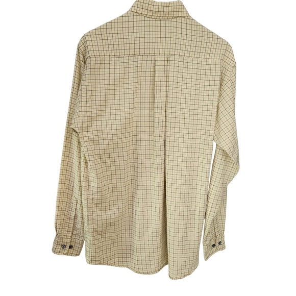 VIYELLA Beige Plaid Button Down Shirt Wool Cotton Blend classic fit m - Picture 7 of 10